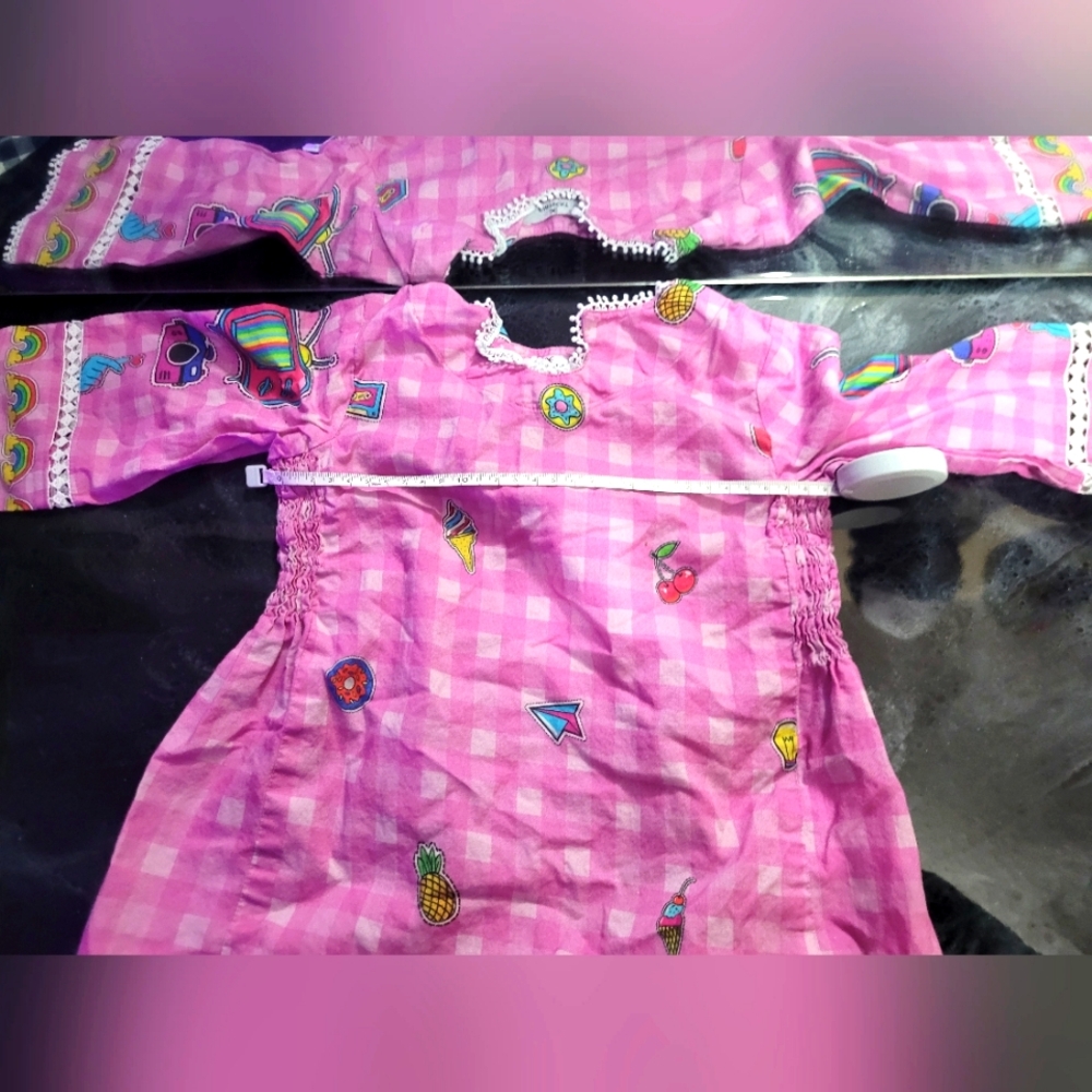 Colorful Pink Patterned Dress